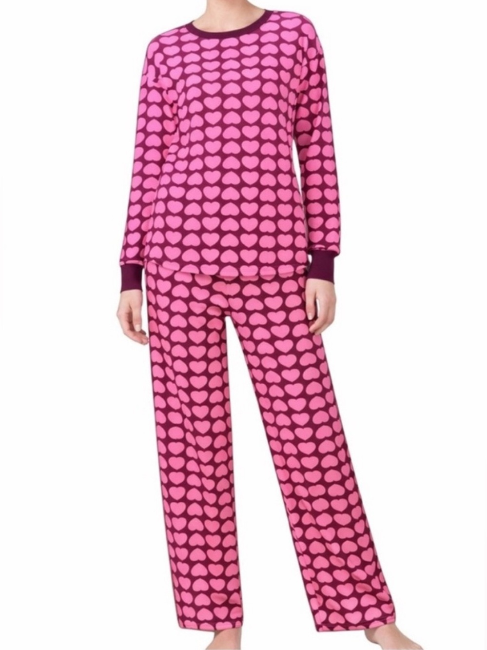 💕 Kate Spade New York Heart Print Plush Pajama Set NWT 💕